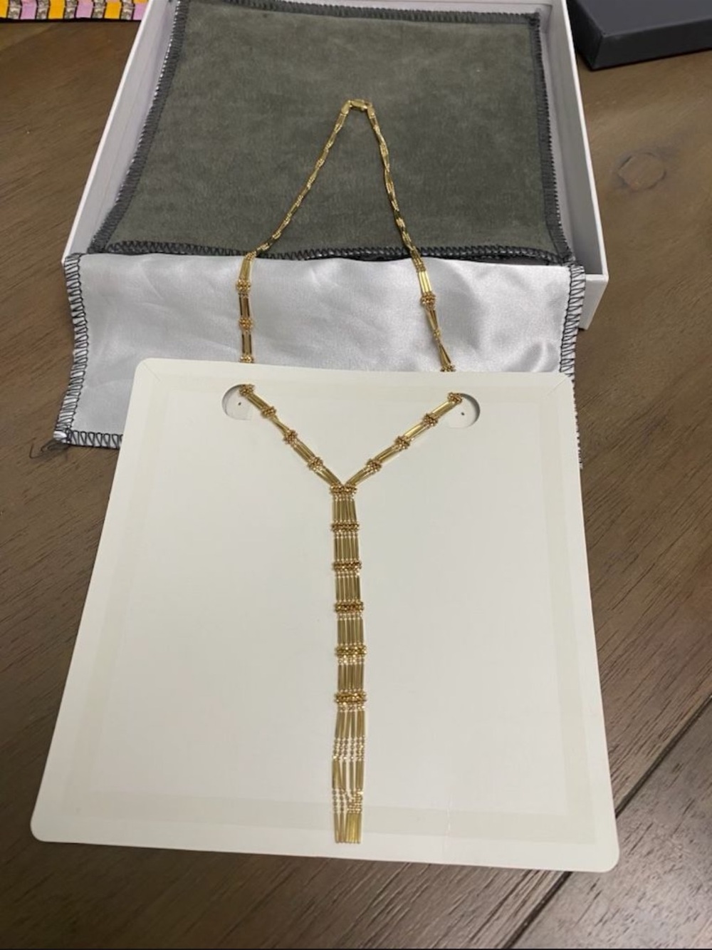 14k Gold Multi-Row Tassel Y-Shaped Necklace - Women Jewelry